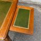 Louis XV style flat desk in solid cherry wood with pull-out extensions and leather top 19