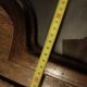Antique shaped mirror, wood and bronze