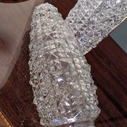 Pair of vintage moulded glass lampshades
