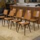 Set of 8 oak chairs from the 1960s.