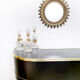 Midcentury French gold gilded leaf sunburst mirror