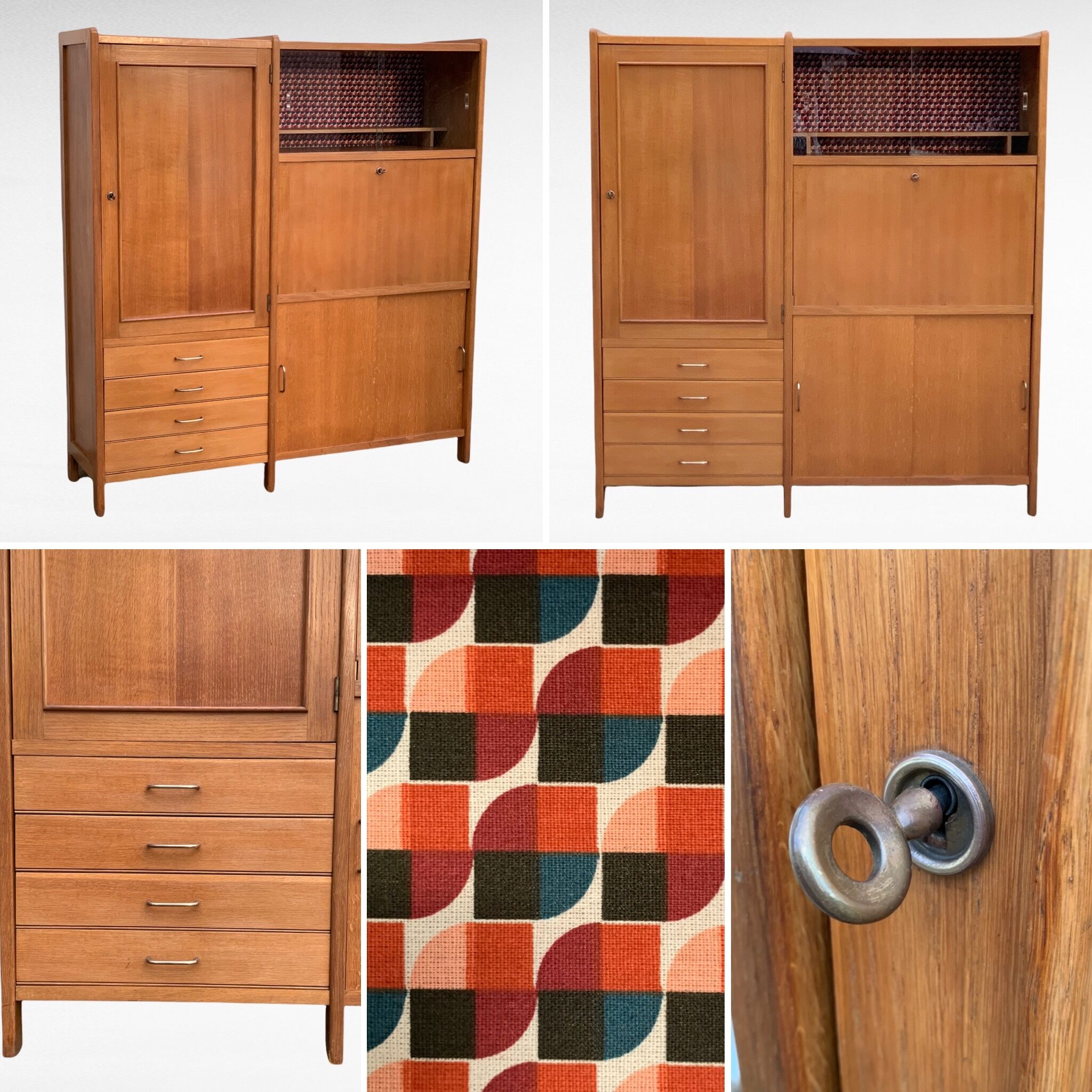 Armoire secrétaire vintage 1950
