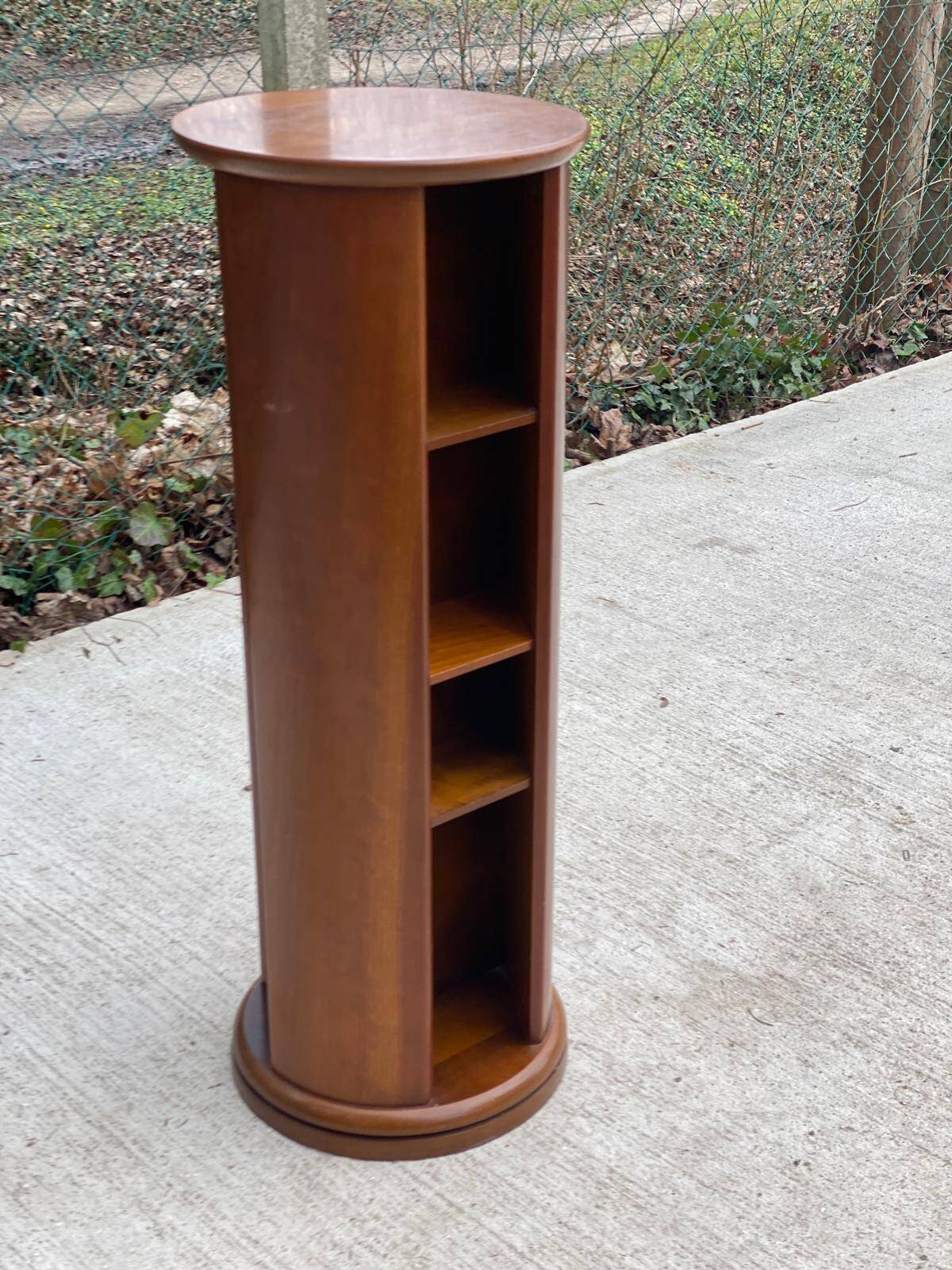 Pair of wooden swivel stools