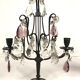 Pair of girandoles with transparent and purple tassels, 19th century