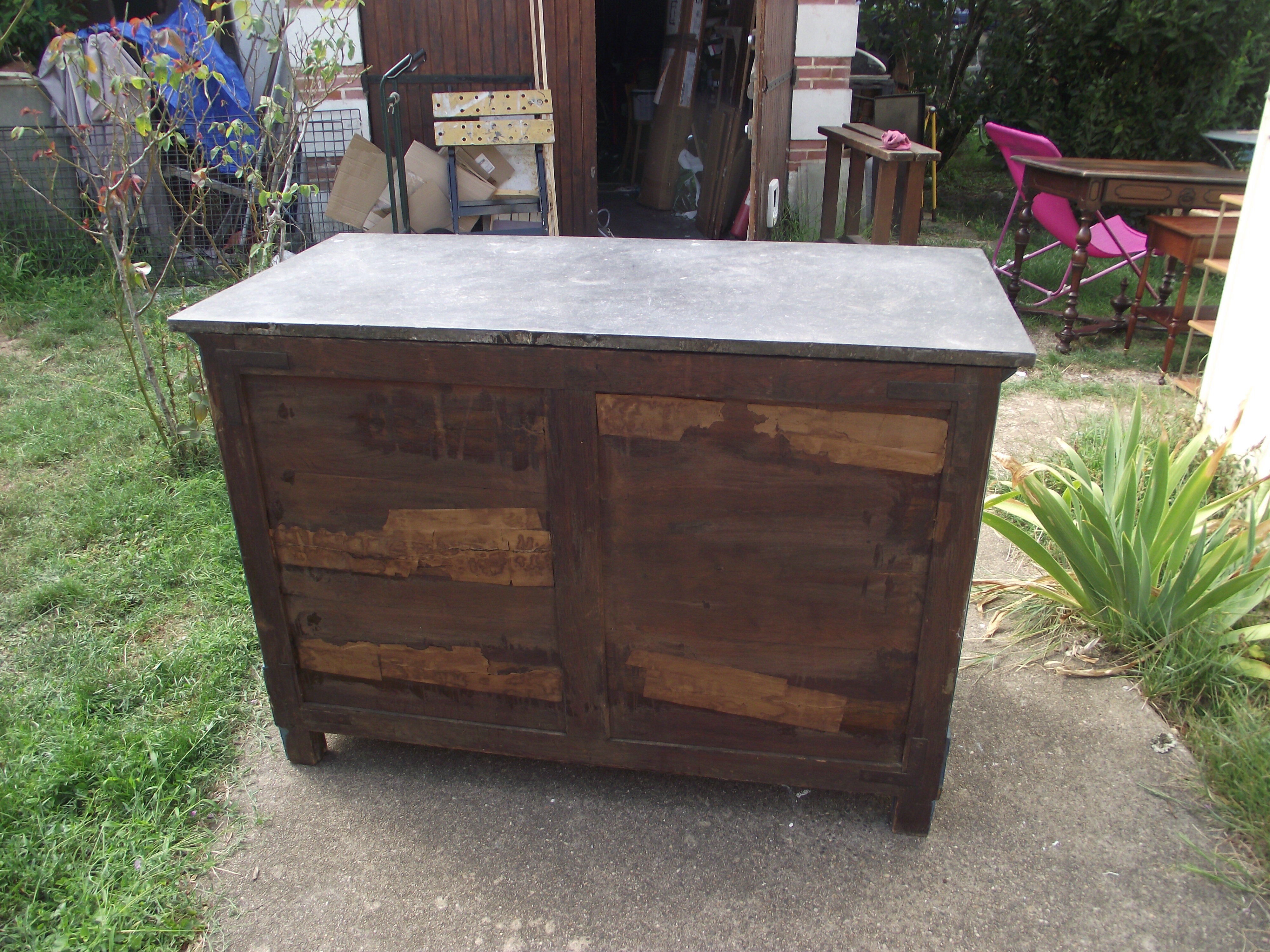 Chest of drawers Empire 19th on marble