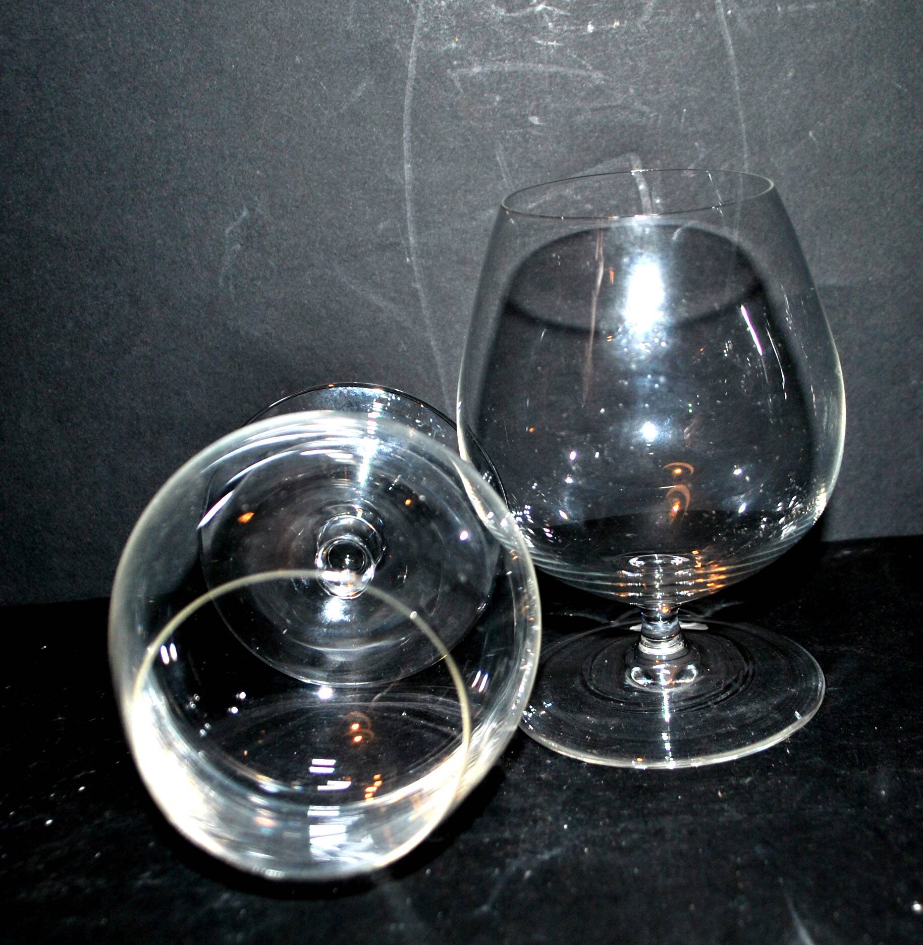 Set of 2 crystal cognac glasses - tasting balloon glasses H12 cm
