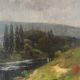 Oil on canvas "River Landscape" Karl Daubigny (1846-1886)