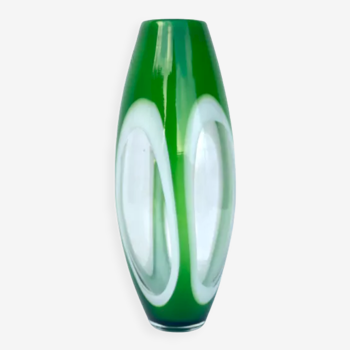 Vase verre vert vintage