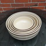 Series of 5 Gien earthenware bowls