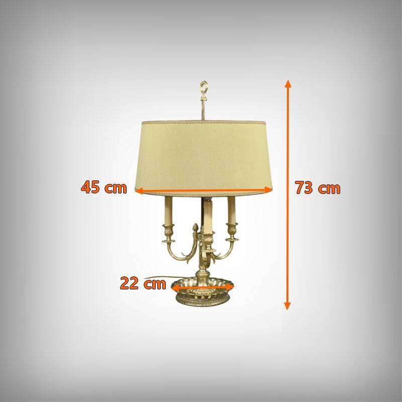 Large Bouillotte Lamp in Gilt Bronze, Louis XVI style – first half of the 20th century