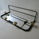 Wall-mounted coat rack with 4 hooks, 1 mirror and 1 hat rack