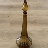 Vintage Empoli Glass Decanter with Stopper, Italy, 1960s