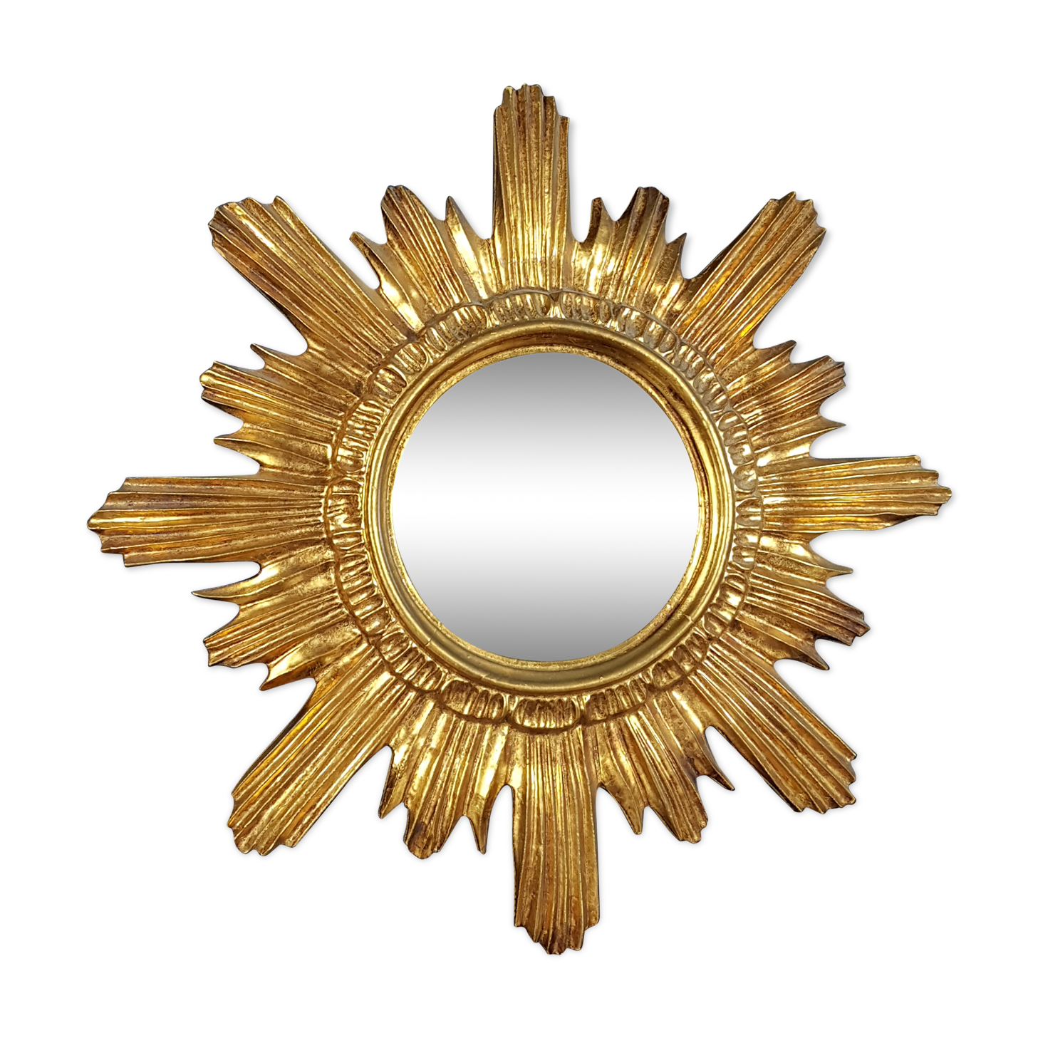 MIroir sun gilded wood and resin 60/70