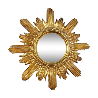 MIroir sun gilded wood and resin 60/70