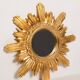Miroir vintage soleil doré italien, bois doré, années 1960