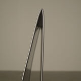 Set of six postmodernist stainless steel dining chairs from circa 1980-1990.