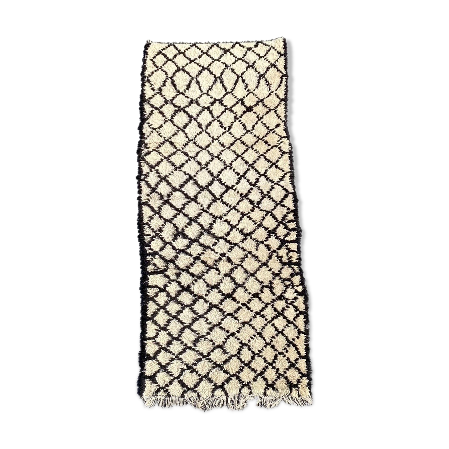 Berber carpet corridor beni ouarain vintage 90×255 cm