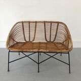 Mid-Century Rattan Bench, 1960s Product Overview