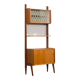 Scandinavian free standing wall unit model Ergo in light teak by John Texmon, Norway 1960s