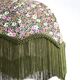Suspension vintage recyclée à franges — forme dôme et motif fleuri