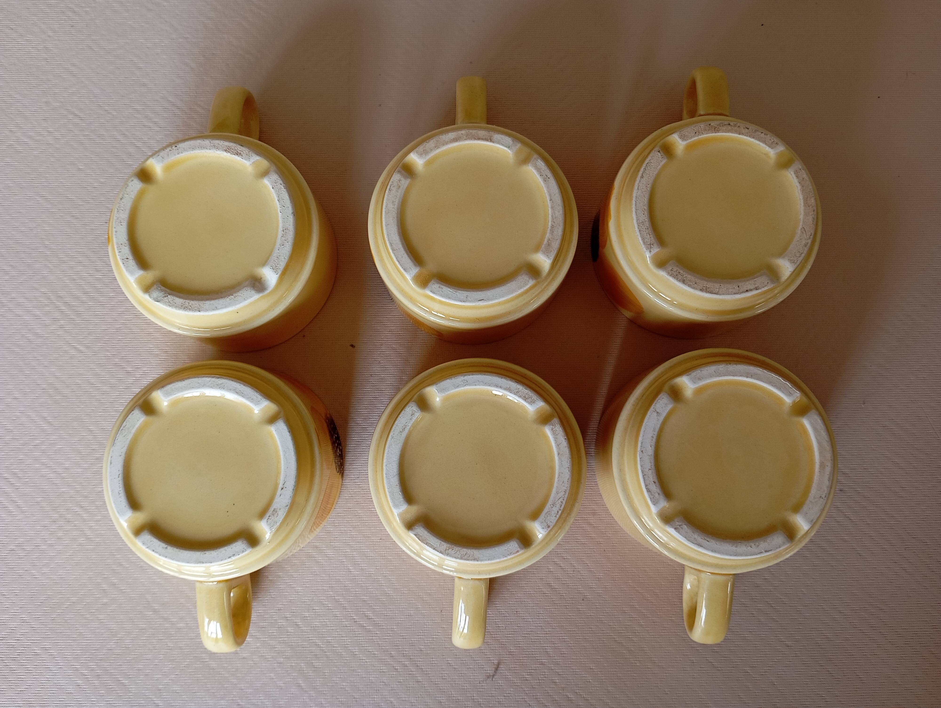 6 Gien "Sun" coffee cups