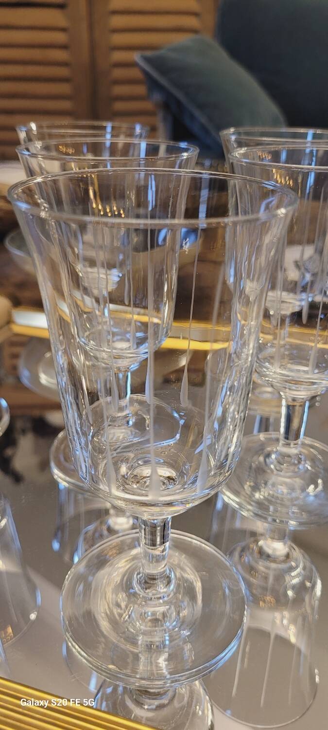 10 60's stemmed glasses