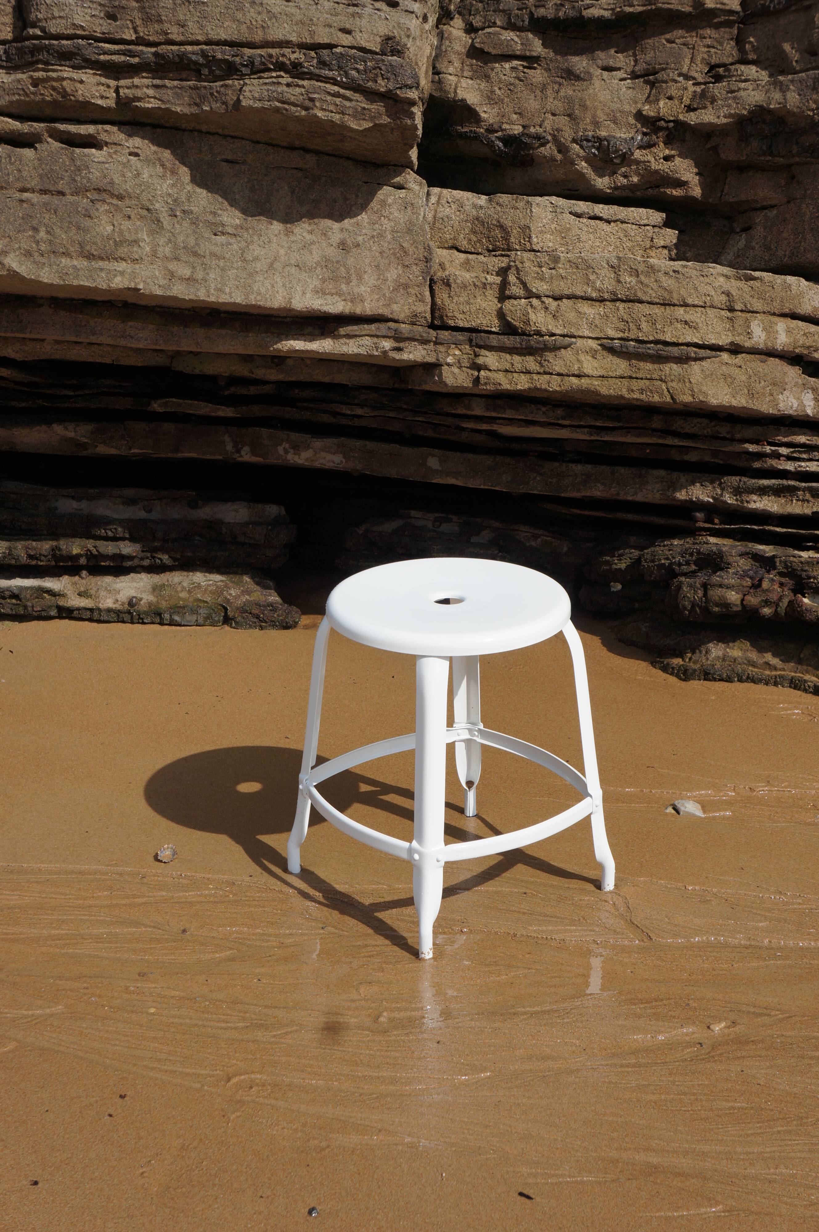 Tabouret H45 Nicolle blanc signalisation Ral 9003