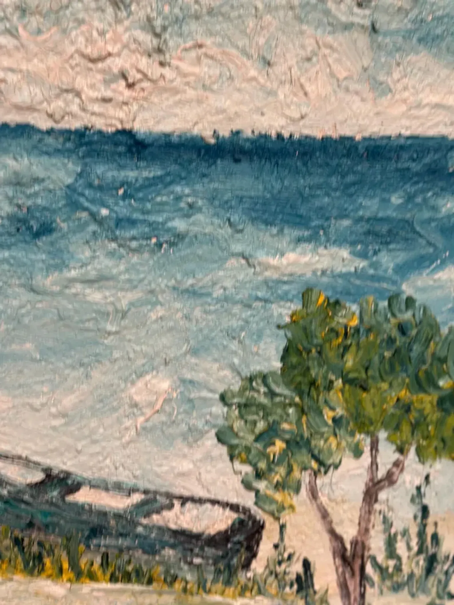 Original Swedish Oil on Panel - "Landskrona" by Stig Allan - Signed - Vintage and Framed - 60 × 50 cm (23.6" × 19.7")