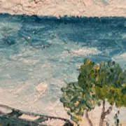 Original Swedish Oil on Panel - "Landskrona" by Stig Allan - Signed - Vintage and Framed - 60 × 50 cm (23.6" × 19.7")