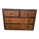 Rattan and solid wood chest of drawers