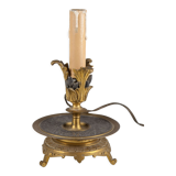 Lampe à poser bronze bougie éléctrifié