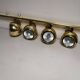 4 large golden ball spots, space age 60 70's. concord wall light on rails