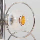 Mazzega Space Age Murano glass chrome plated chandelier, Italy 1970s
