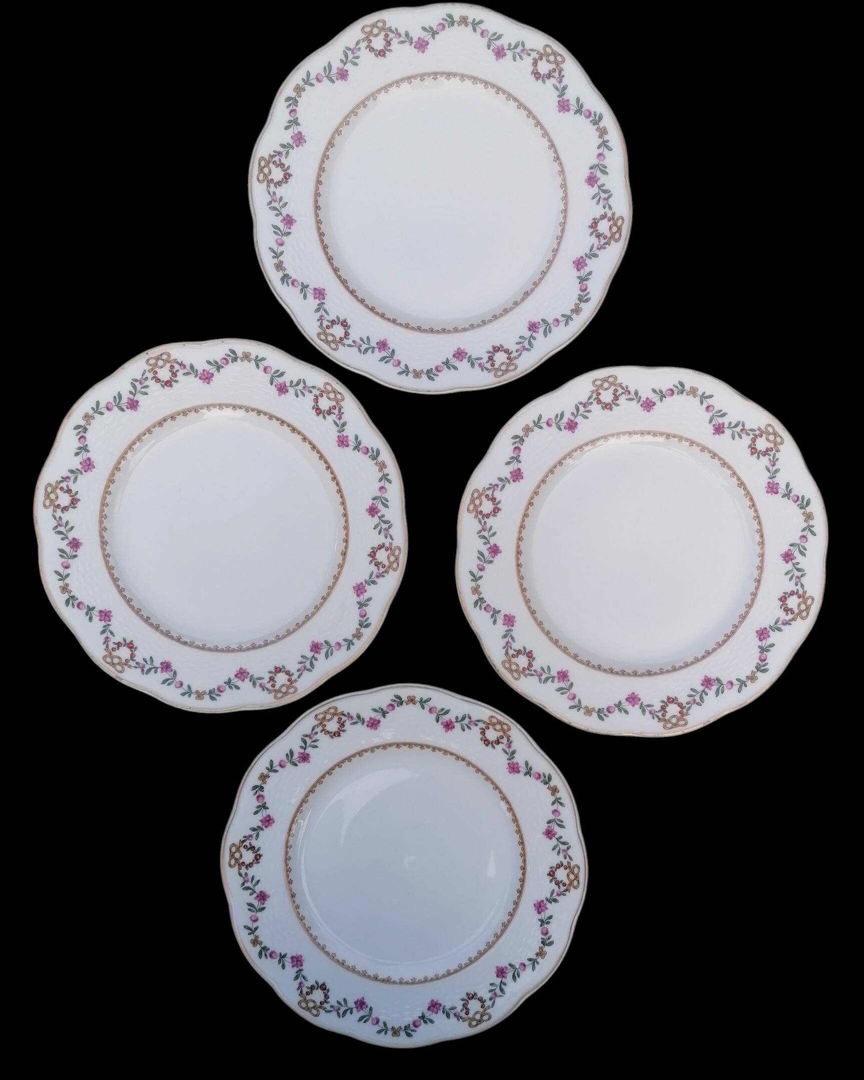4 assiettes Théodore Haviland porcelaine Limoges
