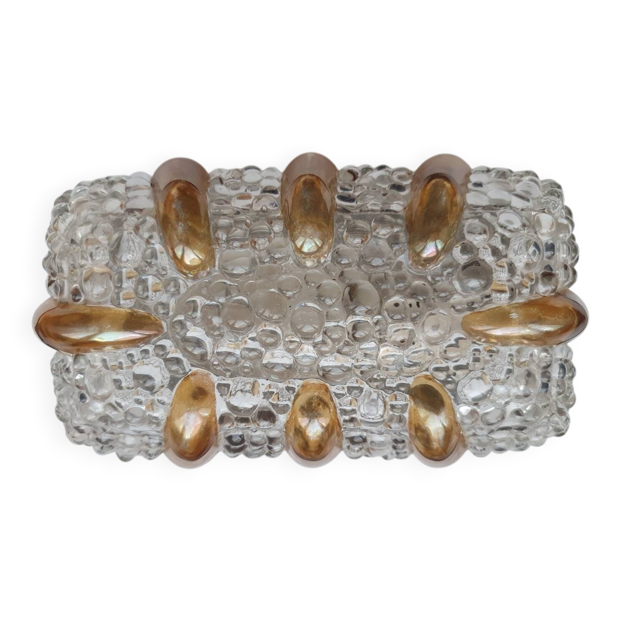 Bubble glass and amber wall light