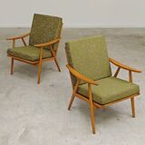 Pair of "boomerang" armchairs by Antonin Suman for Ton "Thonet" 1960