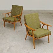 Pair of "boomerang" armchairs by Antonin Suman for Ton "Thonet" 1960