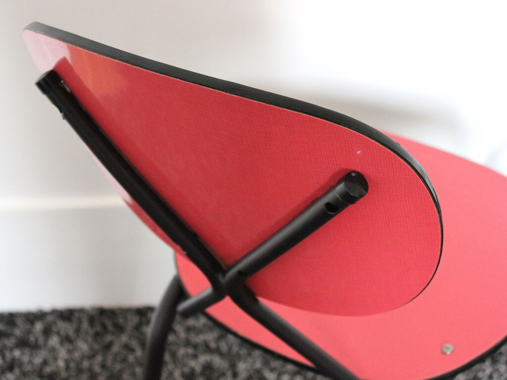 Red formica chair from the 1960s