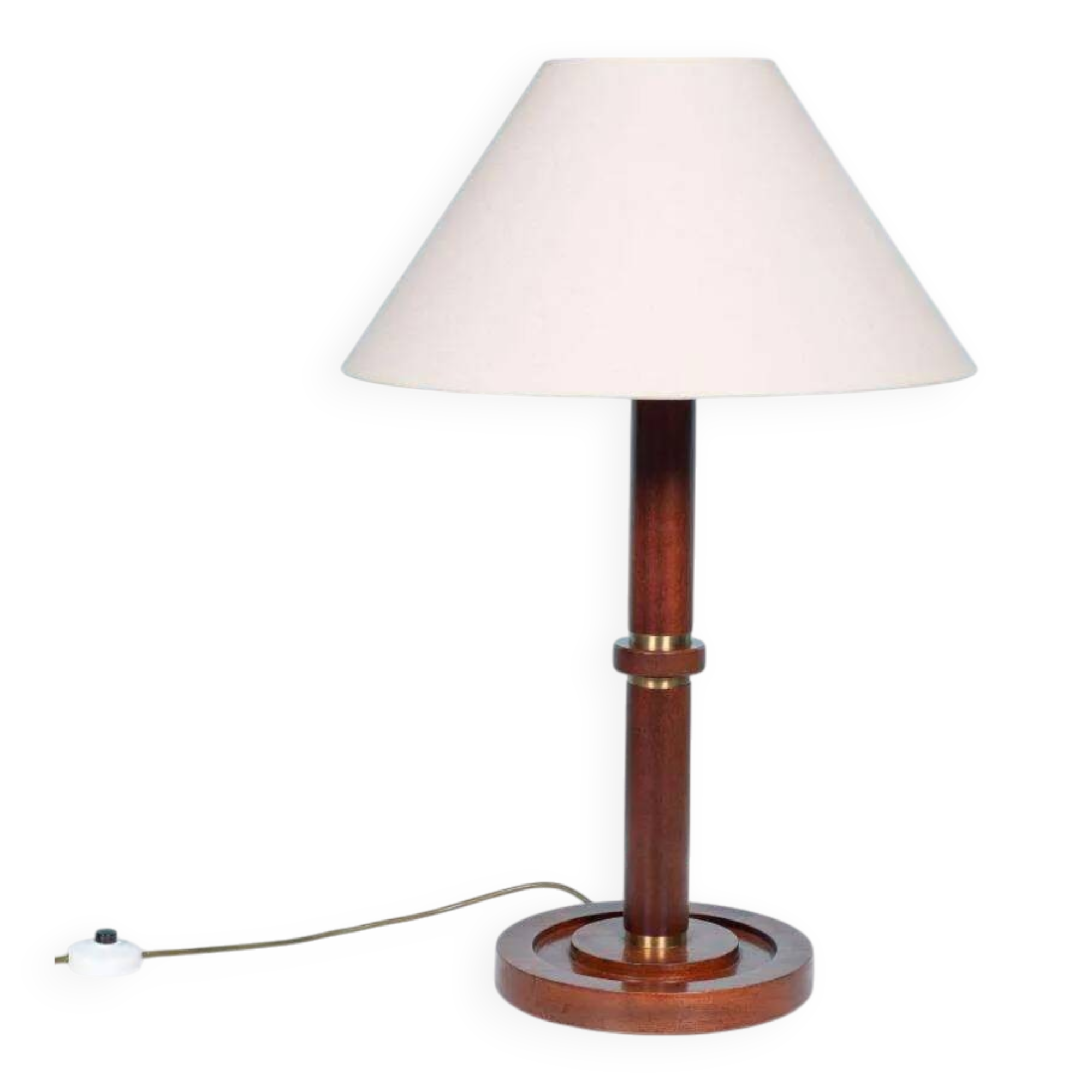 Vintage wooden table lamp from the 1960s.