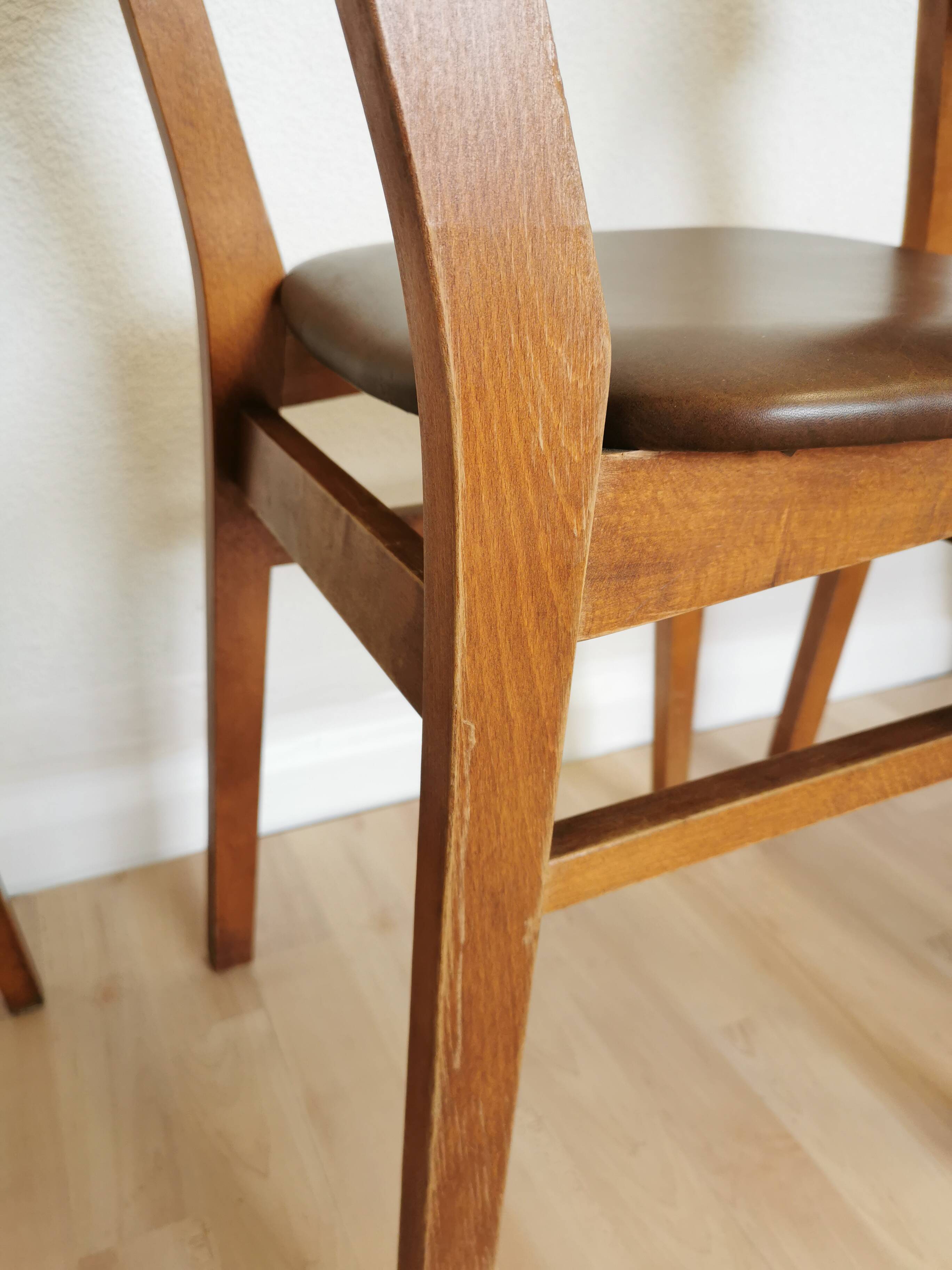 Vintage STOL Kamnik Dining Chairs (Set of 4): Mid-Century Leather Seat
