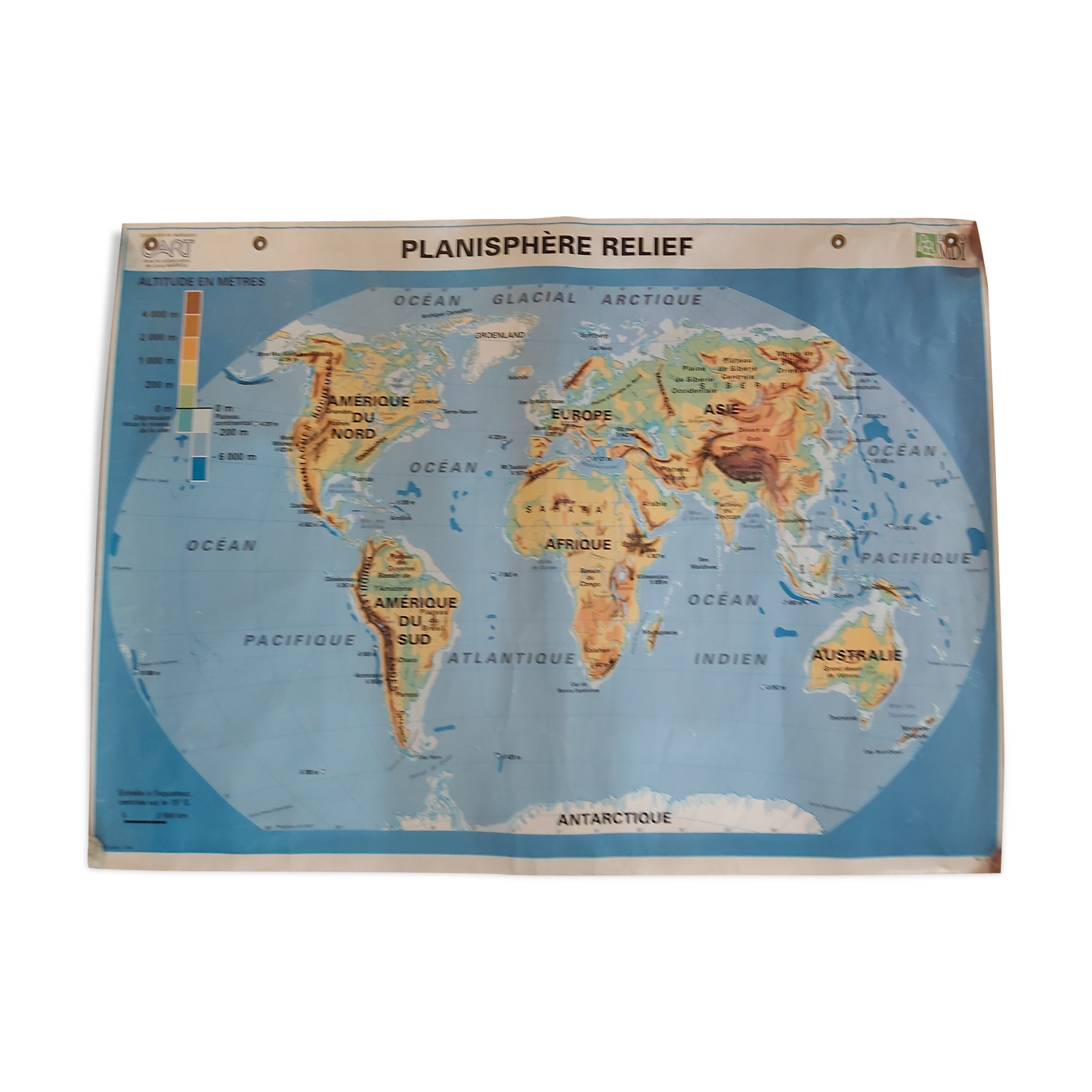 Vintage laminated geographical poster