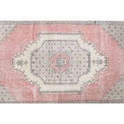 Vintage Turkish Oushak Handmade Wool Cotton Pink Area Rug 122x209
