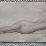 Lithographie femme, nu