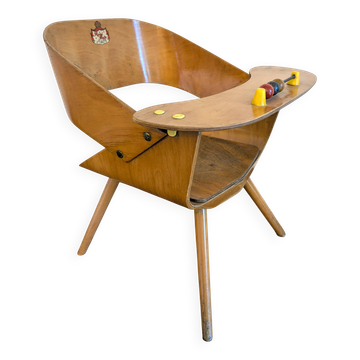 Fauteuil bébé vintage en bois cintré  Baumann