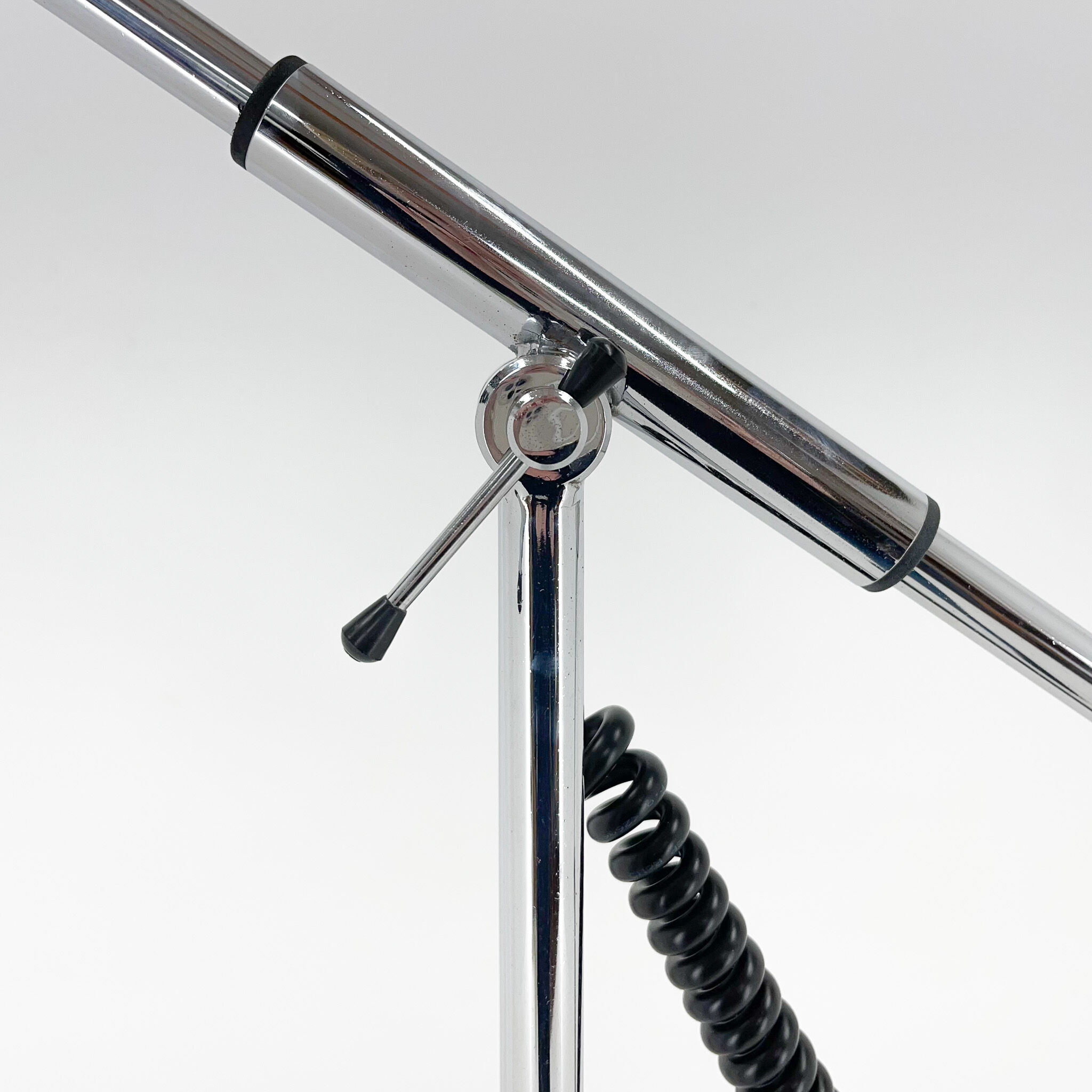 1960's italian adjustable chrome & marble floor lamp