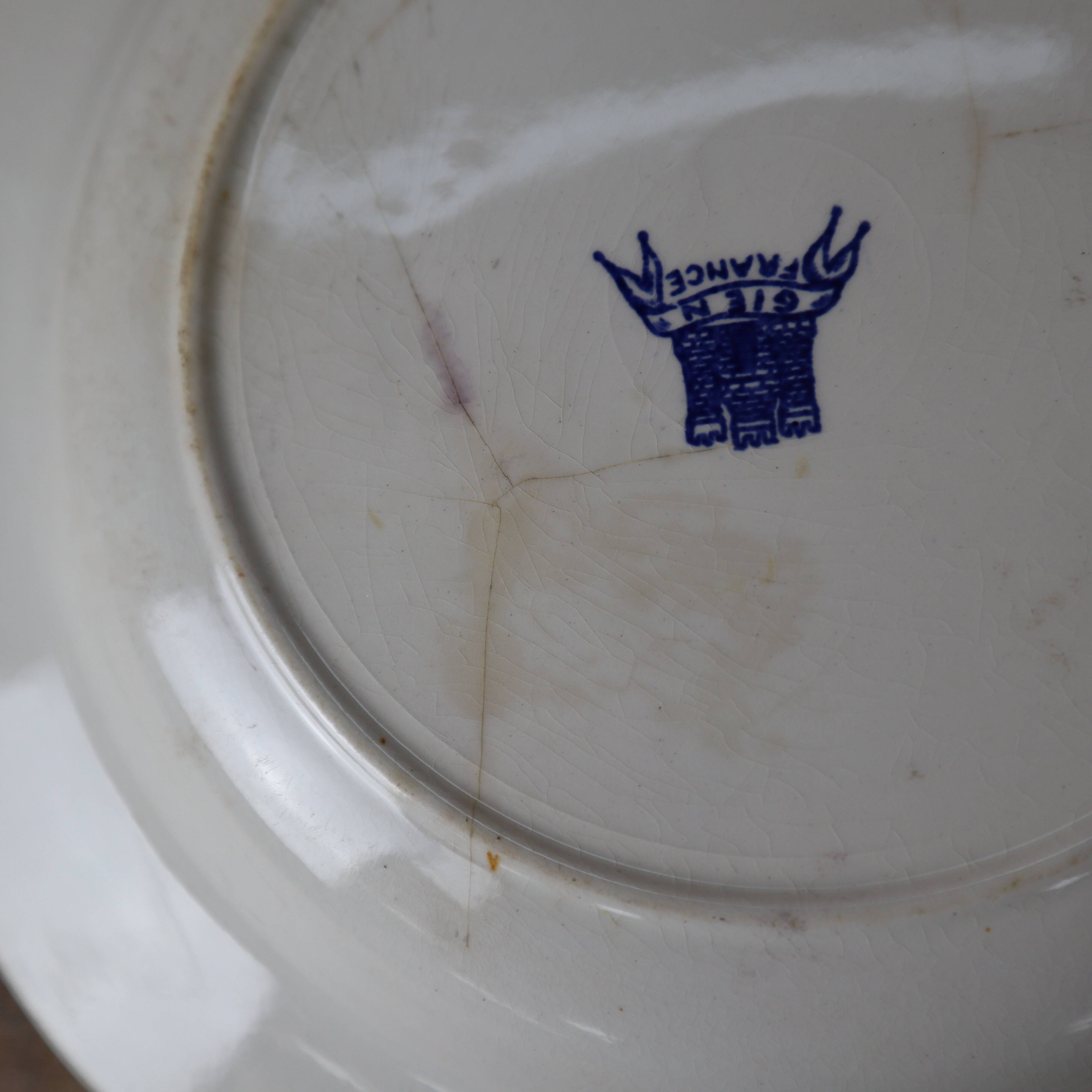 5 Gien Delft earthenware soup plates