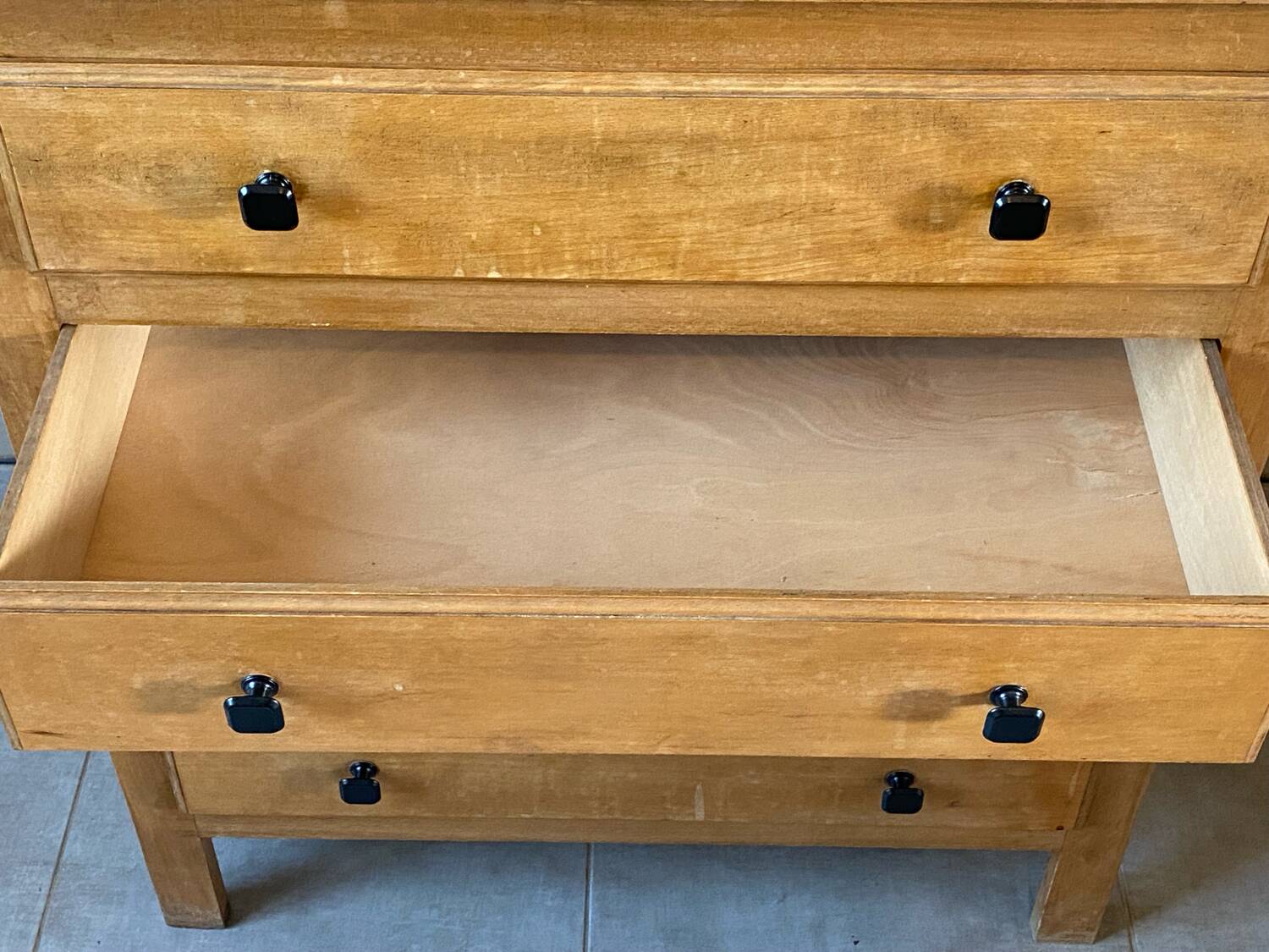 Vintage light oak chest of drawers