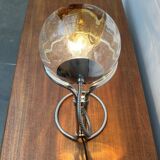 German table lamp from the mid-century space age, glass and chrome, 1960s.