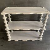 Antique grey wooden wall shelf – “bobine” model circa 1910