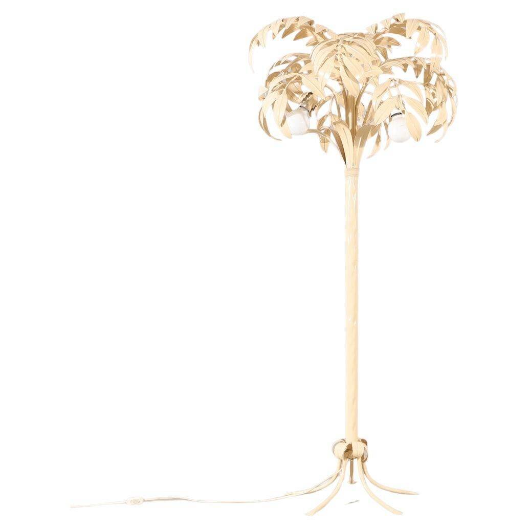 Hollywood Regency Cream White Palm Tree Floor Lamp  Attributed to Hans Kögl